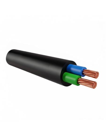 Two-core cable H05VVF, cross-section 2x2,5 mm2, 300/500V, CPR, black
