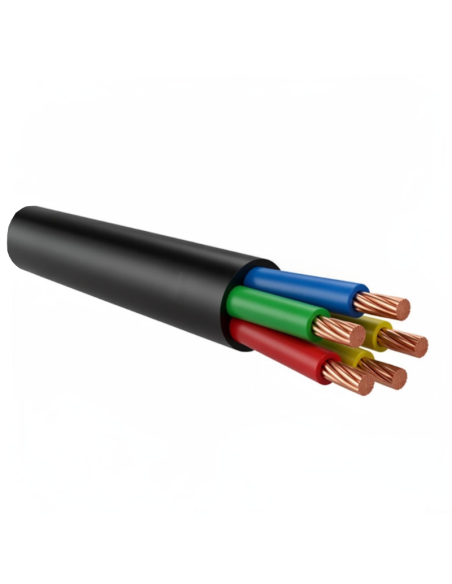 Kabel H05VVF 5G0,75, 5x0,75 mm² doorsnede, 5 geleiders, 300/500V, CPR, zwart