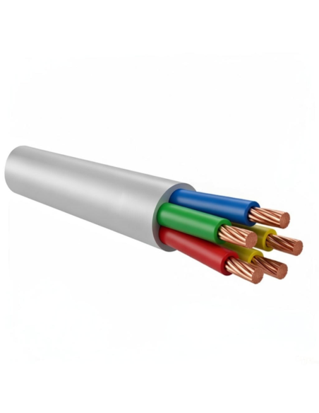 Kabel H05VVF 5G1, Querschnitt 5x1 mm2, 5 Adern, 300/500V, CPR, weiß