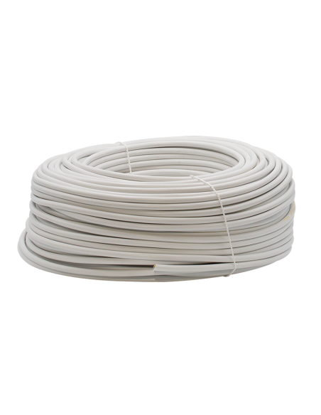 Two-core cable H03VVF, 2x0.5 mm2 cross-section, 300/300V, CPR, white