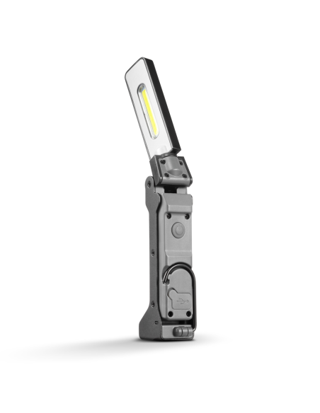 Lámpara de trabajo de aluminio con doble iluminación, regulable, con soporte magnético y gancho - Alcapower WL01