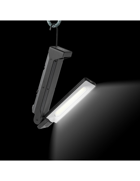 Lámpara de trabajo de aluminio con doble iluminación, regulable, con soporte magnético y gancho - Alcapower WL01