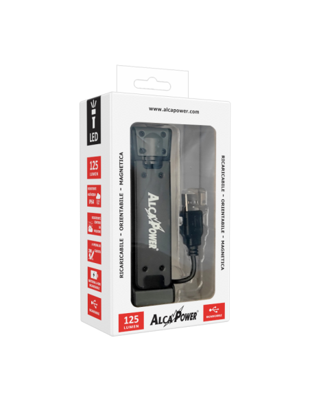 Lampe de travail en aluminium à double éclairage, réglable, avec support magnétique et crochet - Alcapower WL01