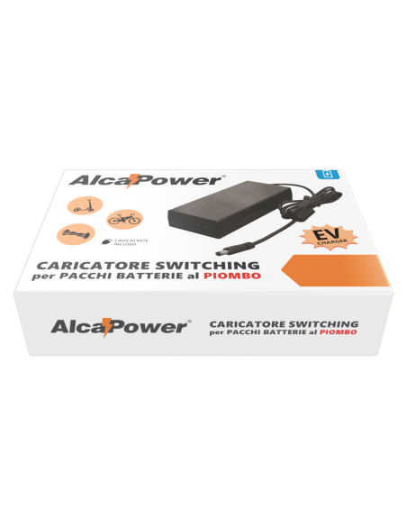Caricabatterie per pacchi batteria al piombo 24V 3A, ideale per monopattini e bici elettriche, 5,5x2,1mm - Alcapower P24V3