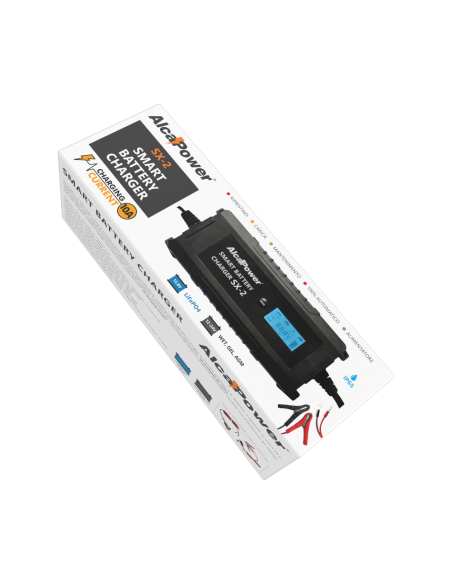 Automatisches Ladegerät, LiFePO4 12.8V 10~80Ah, Blei 12V/24V 4~240Ah, Erhaltungsfunktion, Verwaltung über App - Alcapower SX-2