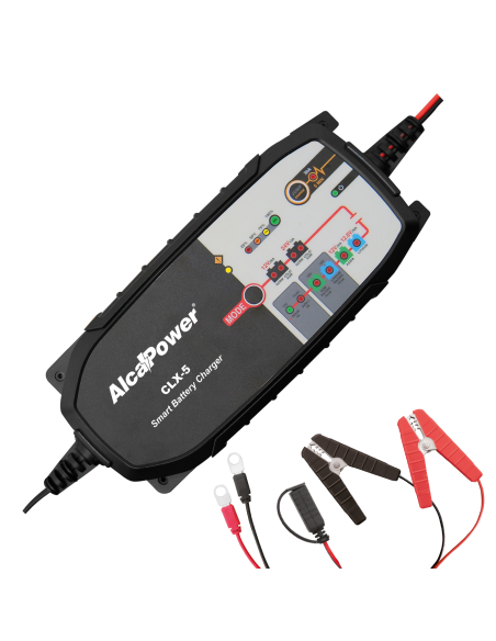 Automatik-Ladegerät, LiFePO4 12.8/16V 25~250Ah, Blei 12V/24V 25~500Ah, Erhaltungsfunktion - Alcapower CLX-5