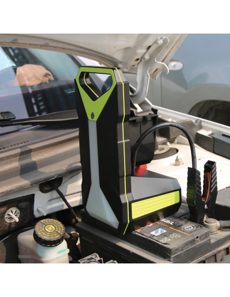 Noodstarter voor 12V accu's, startstroom 2000A, met powerbank en nood- en knipperlicht - Alcapower PJ-2