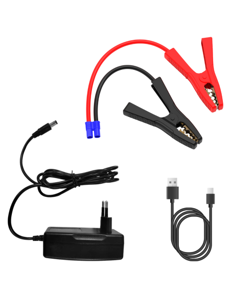 Notstarter für 12V/24V Batterien, interne Batterie 155Wh, Stromstärke 8000A, Powerbank 42000mAh, Taschenlampe - Alcapower PJ-4