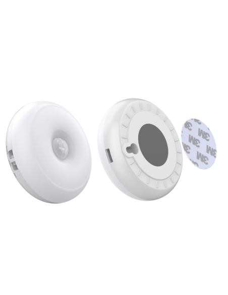 Nachtlampje met bewegings- en schemersensor, 0.6W, met noodlichtfunctie, opladen via USB - Alcapower AP49310
