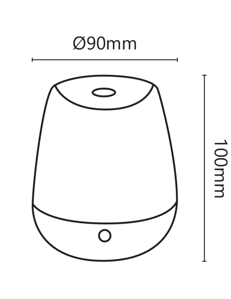 Draagbaar nachtlampje, 2W, dimbaar, selecteerbare CCT-kleur 3000K/4000K/6500K, opladen via USB - Alcapower AP090X