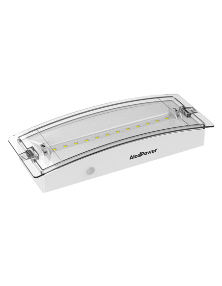 LED emergency lamp, 1.5W 100lm, wall mount, 3 hours operating time, SA/SE mode, LiFePO4 battery, IP65 - Alcapower AP49312