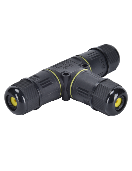 Giuntacavo a T a 3 vie a connessione rapida, 3 poli, cavo  0.5~2.5mm2, diametro cavo Ø5~12mm, IP68, 380V 16A - Alcapower 930491