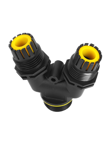 3-weg Y-aansluiting met snelkoppeling, 3 polig, voor kabel 0,5~2,5mm2, kabeldiameter Ø5~12mm, IP68, 380V 16A - Alcapower 930495