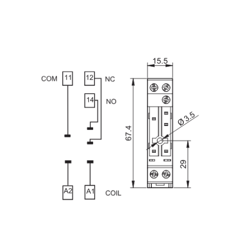 Socket type 95.63, for 1-way relays,...