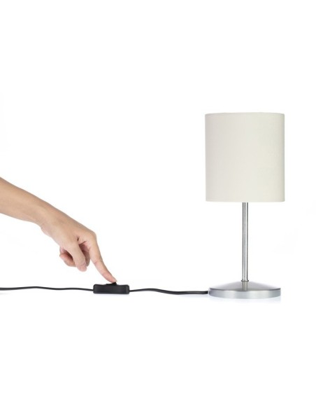 Lamp switch, 100cm power cord with 10A plug, 50cm switch-cable, black, H03VVH2-F 2x0.75, 250V 2.5A - Velamp LH100B