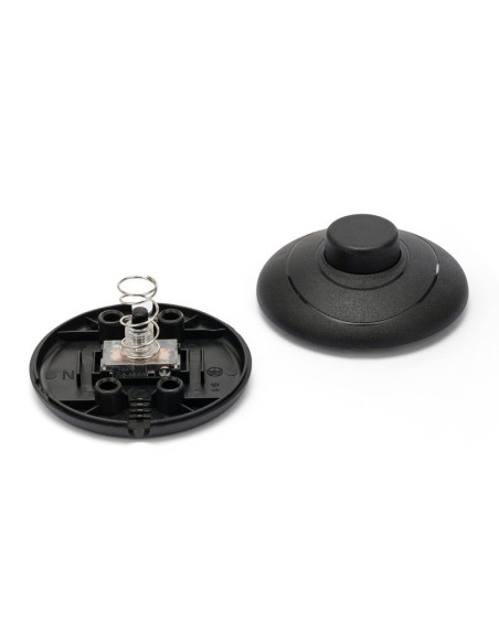 Lamp foot switch, black, 250V 2A rating, Ø68x30mm, for 2/3 conductor cables - Velamp LH122B