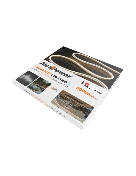 Bande LED Snake Flex 5m, IP65, 230V direct, 6500K, 12W/m, 120 LED/m - AlcaPower SF230V5M-6500K