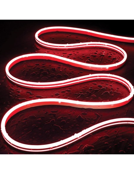 LED Strip Snake Flex 5m, IP65, 230V direct, 12W/m, Red - AlcaPower SF230V5M-R