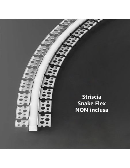 Perfil flexible Snake Flex, empotrable para cartón yeso, 2 metros - AlcaPower ALU-CG09