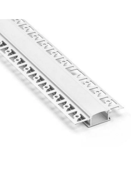 Profilé aluminium pour placo, couvercle opaque, longueur 2 mètres, IP20, dissipation 30 W/m - AlcaPower ALU-PR08
