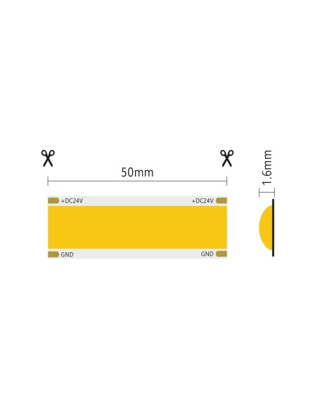 COB Oberflächen-LED-Streifen, 5 Meter, IP20, 24V, 25 W/m, 2600 lm/m