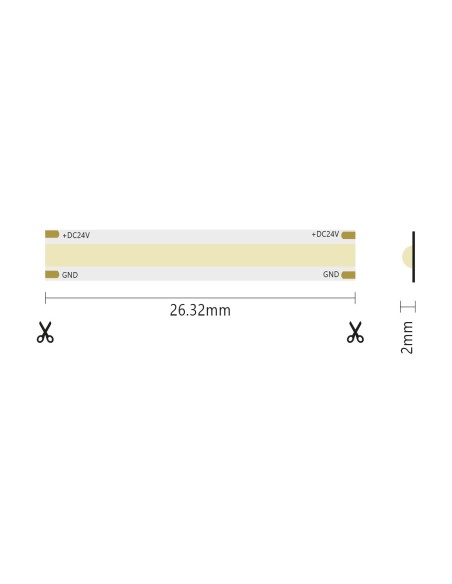 SOB LED-Streifen, 5 Meter, IP65, 24V, 15 W/m, 2000 lm/m