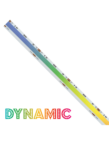 Striscia LED COB Dynamic RGBIC, con effetti multicolore dinamici, 5 metri, IP20, 24V, 14 W/m - AlcaPower LSC24V-DIGITAL