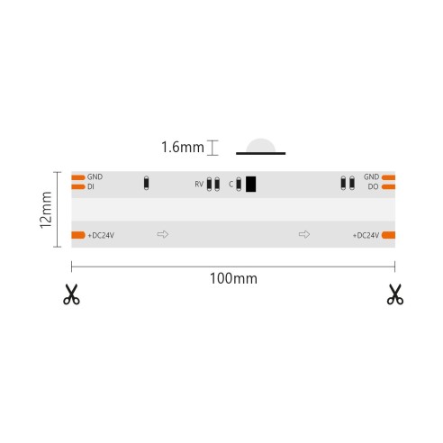 COB Dynamic LED Strip, with light...