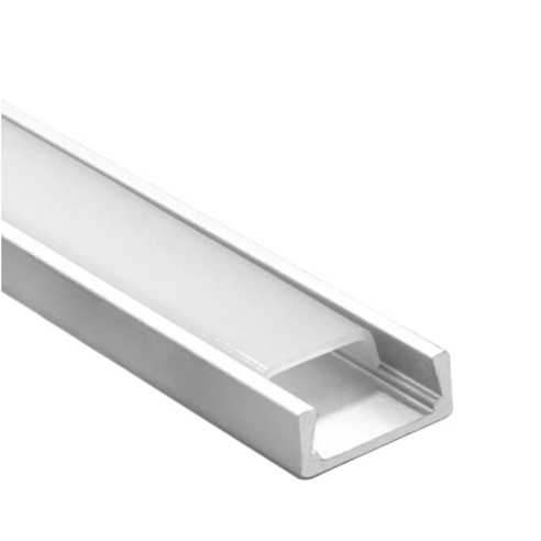 Flat aluminum profile with opaque...