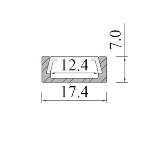 Flat aluminum profile with opaque...