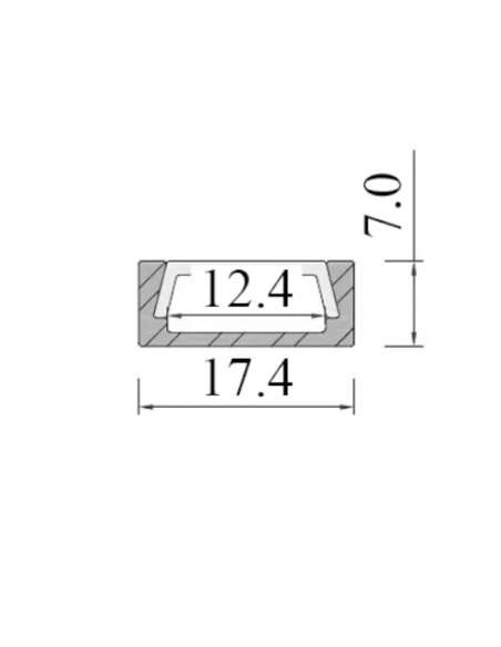 Profilé aluminium plat avec couvercle opaque, longueur 2 mètres, dissipation 20 W/m - AlcaPower ALU-PR01