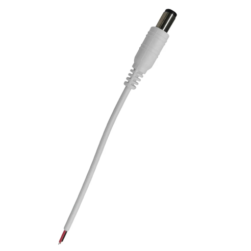 DC male connector cable with stripped...