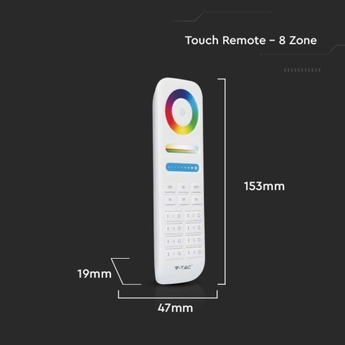 Télécommande pour bande LED, 8 zones,...