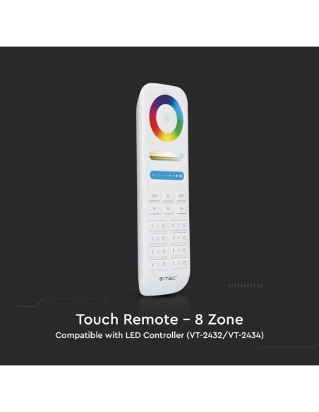 Remote control for LED strip, 8 zones, white - V-TAC VT-2438 2921