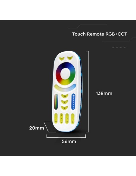Télécommande pour bande LED, RGB + CCT, blanc - V-TAC VT-2441 2922