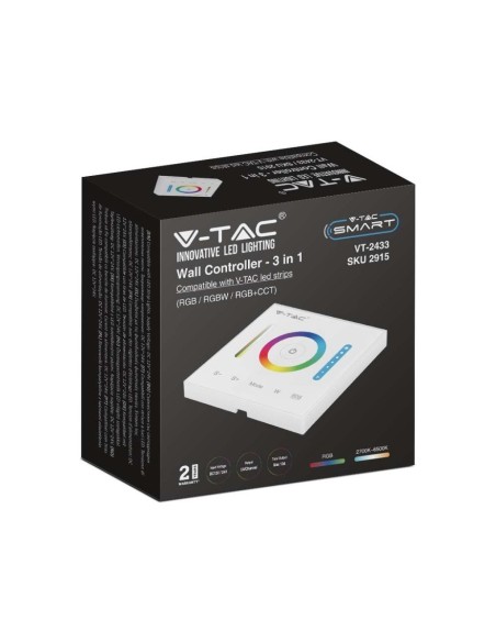 Contrôleur mural pour bandes LED, 3-en-1 + RGB + CCT - V-TAC VT-2433 2915