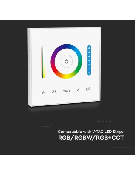 Contrôleur mural pour bandes LED, 3-en-1 + RGB + CCT - V-TAC VT-2433 2915