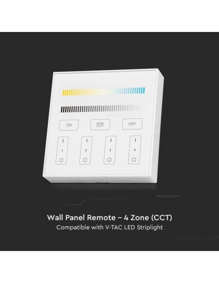 WiFi-wandcontroller voor LED-strips, 4 zones - V-TAC VT-2439 2916