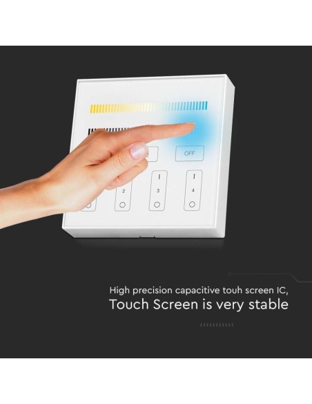 WiFi wall controller for LED strips, 4 zones - V-TAC VT-2439 2916