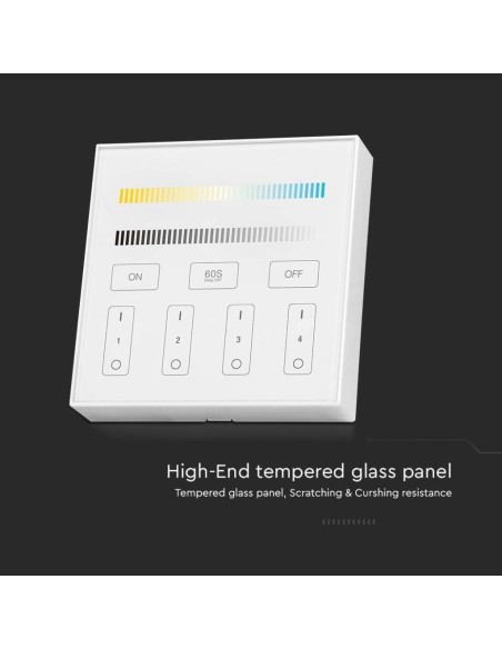 Contrôleur mural WiFi pour bandes LED, 4 zones - V-TAC VT-2439 2916