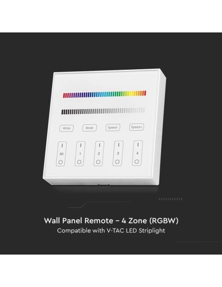 Controller WiFi da parete per strip led, RGB + bianco, 4 zone - V-TAC VT-2437 2917