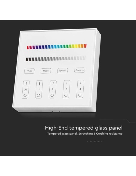 Contrôleur mural WiFi pour bandes LED, RVB + blanc, 4 zones - V-TAC VT-2437 2917