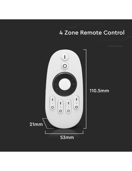 Télécommande pour bande LED, 4 zones, blanc - V-TAC VT-2436 2918