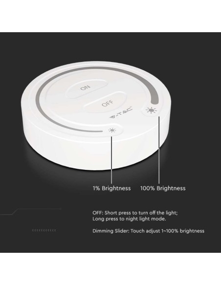 Touch-Taster für LED-Streifen, mit einstellbarer Helligkeit, weiß - V-TAC VT-2440-W 2919
