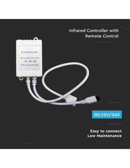 Telecomando ad infrarossi e controller per strip led, 3 in 1 + RGB, 28 tasti - V-TAC VT-2425 2901