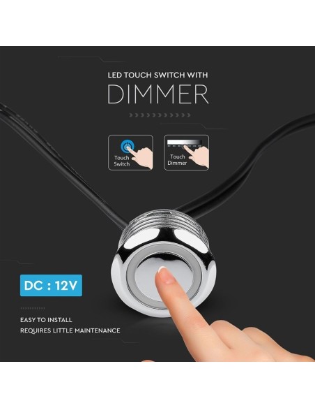 Touch button for LED strips, with adjustable brightness - V-TAC VT-2411 3341