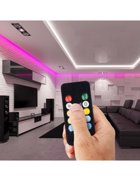 Radiocomando e controller WiFi per strip led, 3 in 1 + RGB, 12 tasti, compatibile con assistenti vocali - V-TAC VT-2427 2902