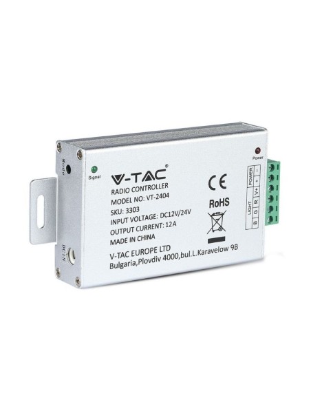 Radio remote control and dimmable controller for LED strips, 4 keys - V-TAC VT-4083 3303