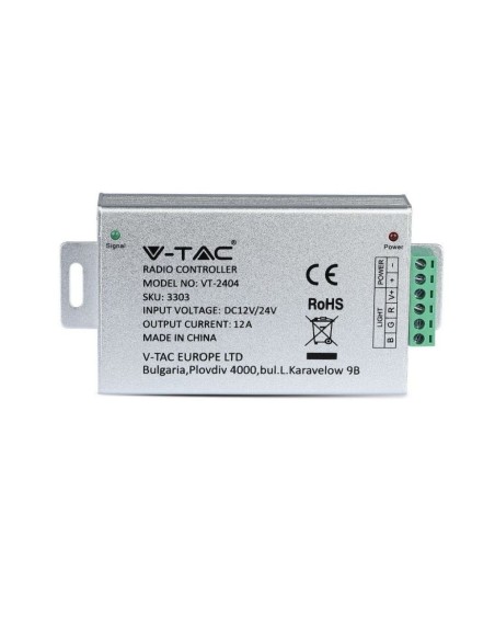 Draadloze afstandsbediening en dimbare controller voor LED-strips, 4 toetsen - V-TAC VT-4083 3303