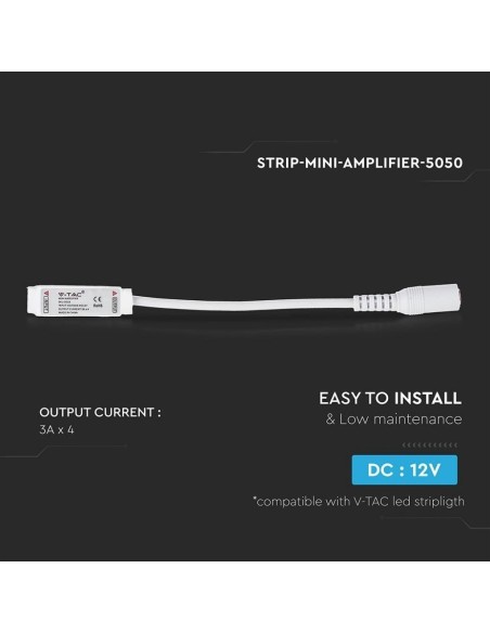 Minisignaalversterker voor RGB-ledstrip SMD5050 - V-TAC 3018